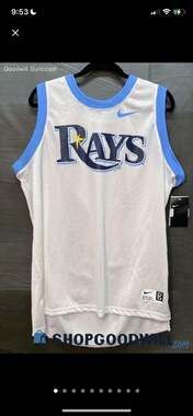 Nike MLB Tampa Bay Rays BSBL Women's Training Mesh Tank Top Jersey White